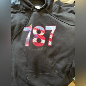 Large Black Puerto Rico 787 Mi Isla Preciosa Hoodie
